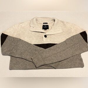 AEO Seriously Soft Sweater in Gray Color blocking style, size Small